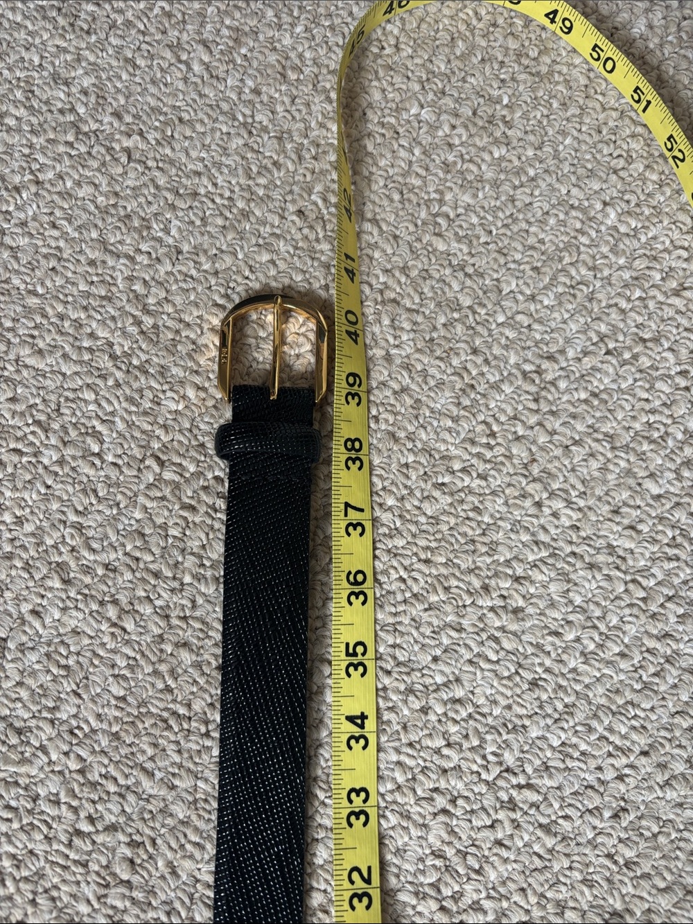 Ralph Lauren Black Braided Belt with Gold Buckle.  100% Cow leather